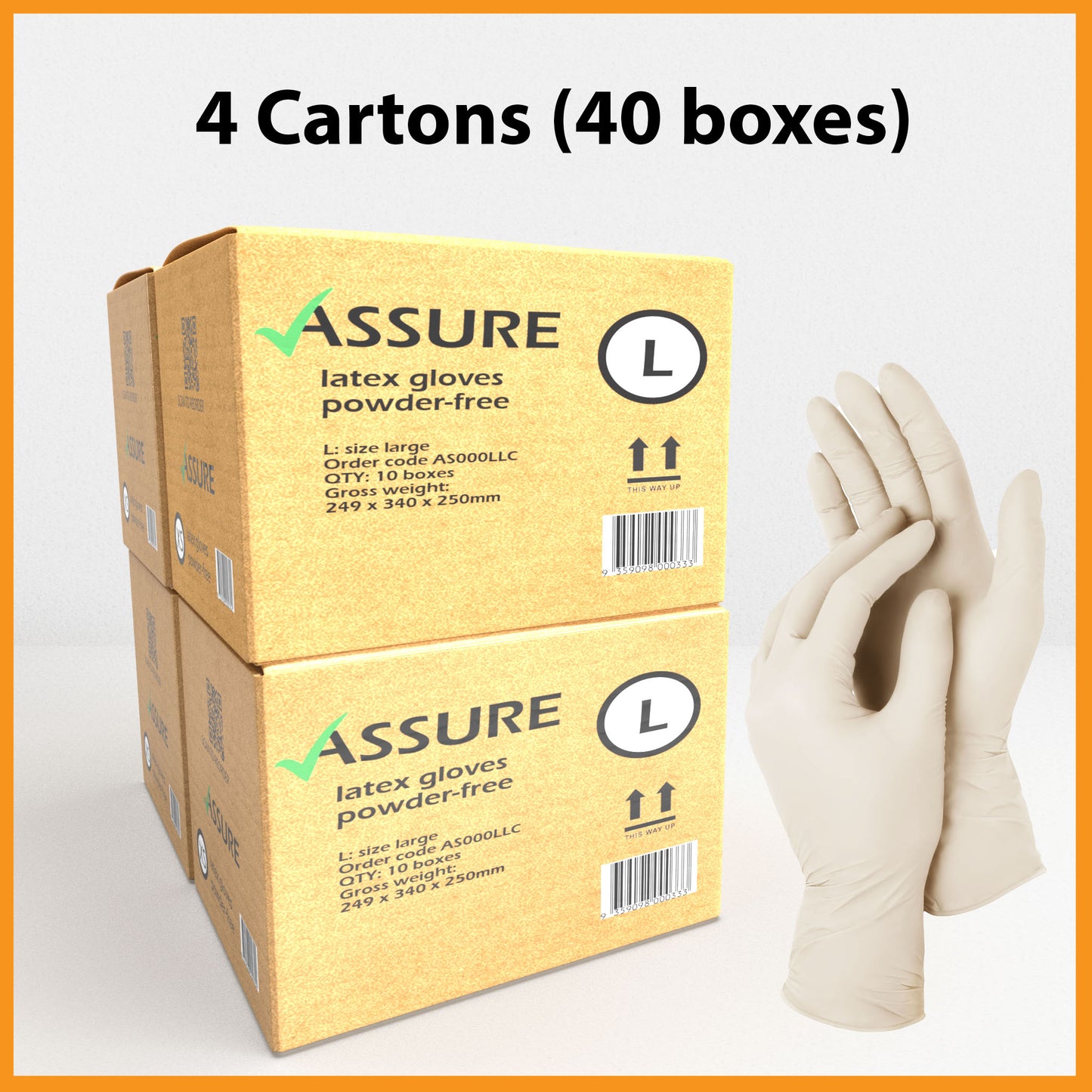 Bulk Saver - ASSURE Latex Gloves, 4 cartons @ $6.49 per box