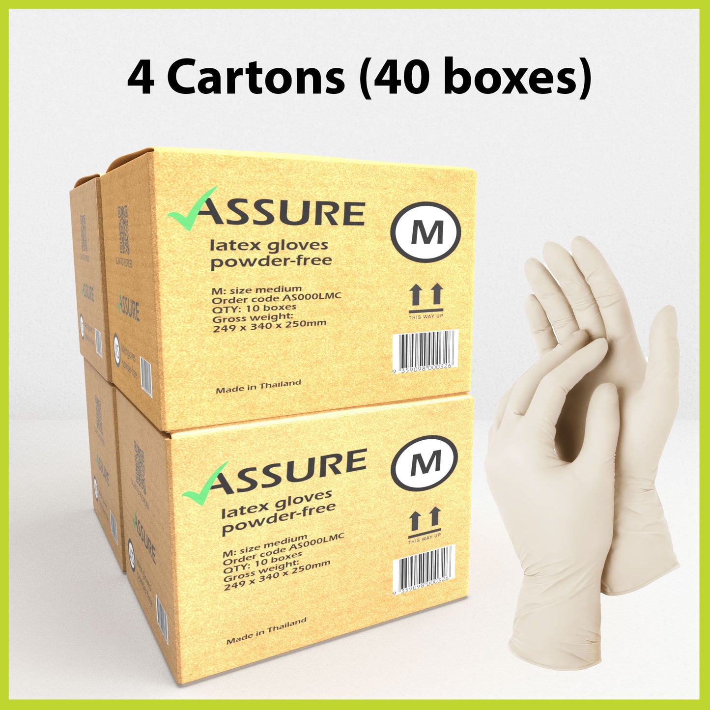 Bulk Saver - ASSURE Latex Gloves, 4 cartons @ $6.49 per box