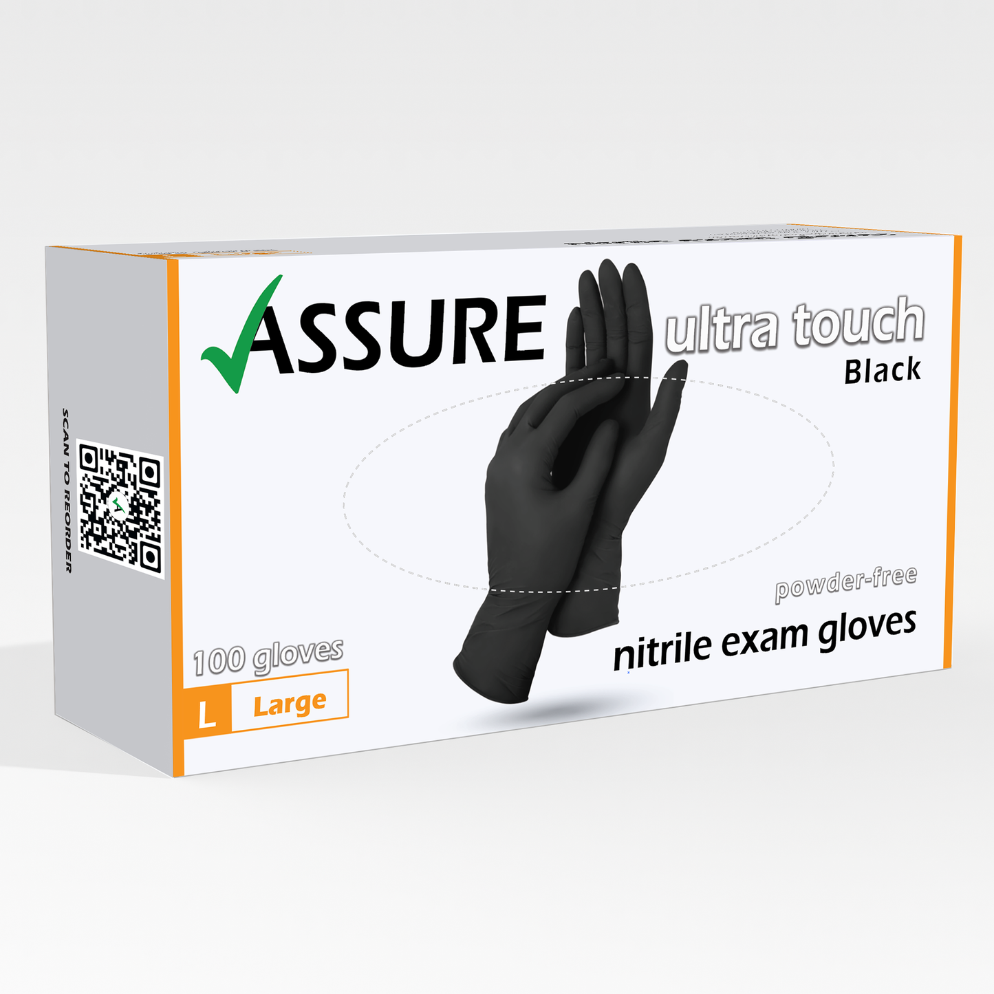 ASSURE Black Nitrile Gloves $6.95 per box of 100, 10 boxes per carton