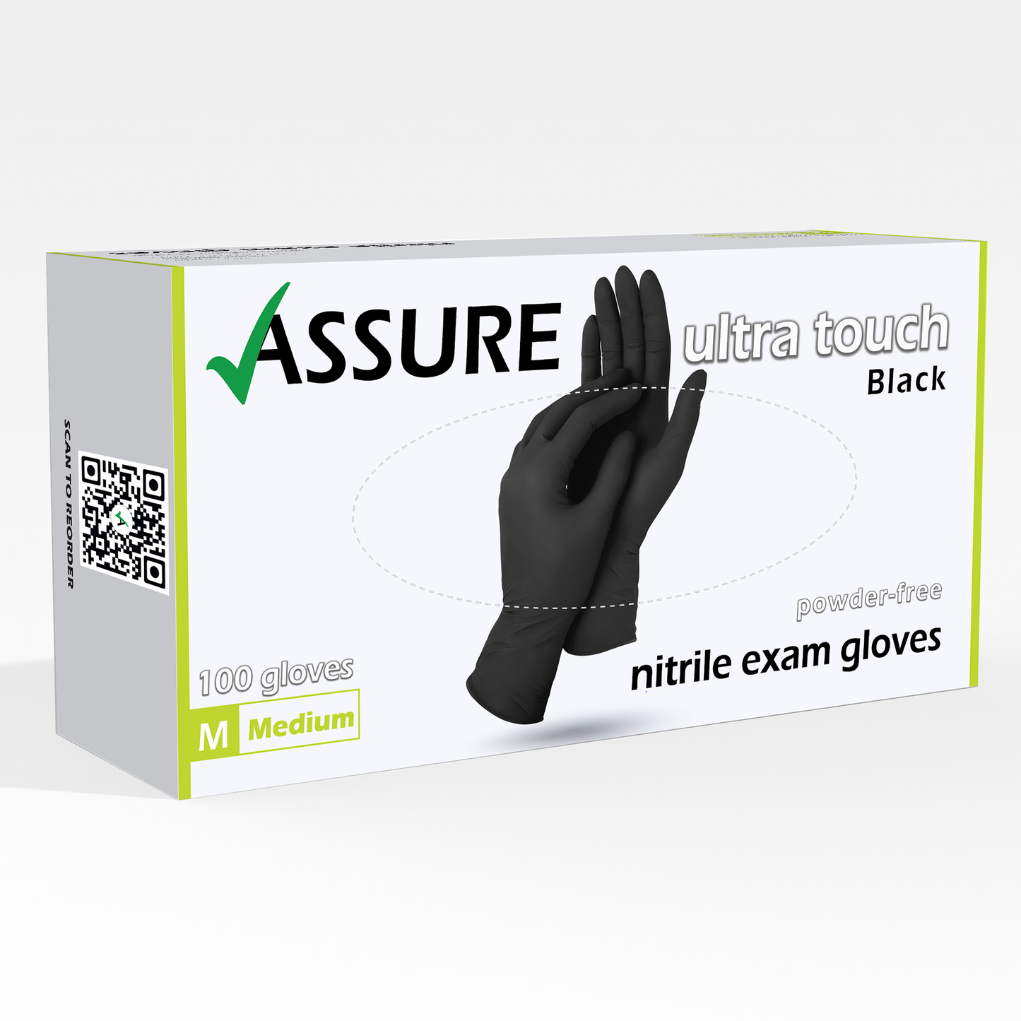 ASSURE Black Nitrile Gloves $5.50 per box of 100, 10 boxes per carton