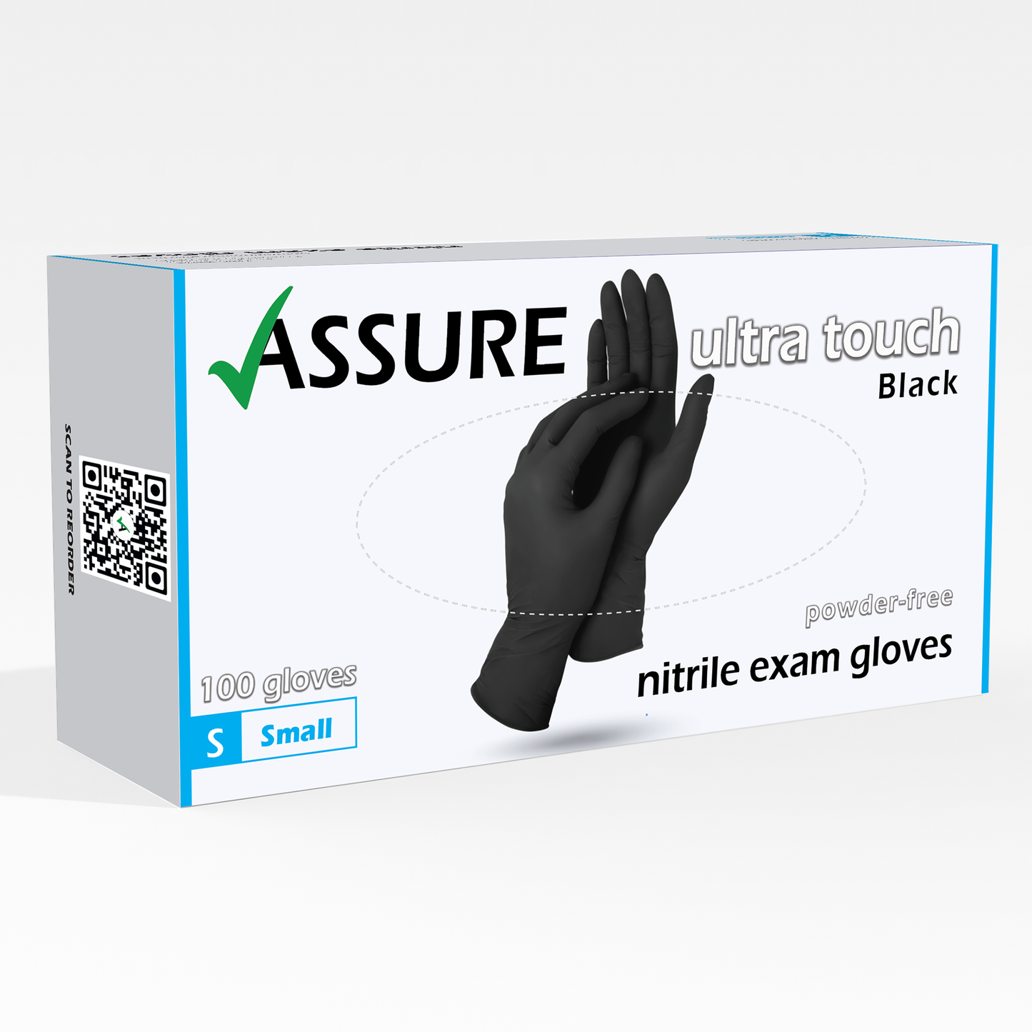 ASSURE Black Nitrile Gloves $5.50 per box of 100, 10 boxes per carton