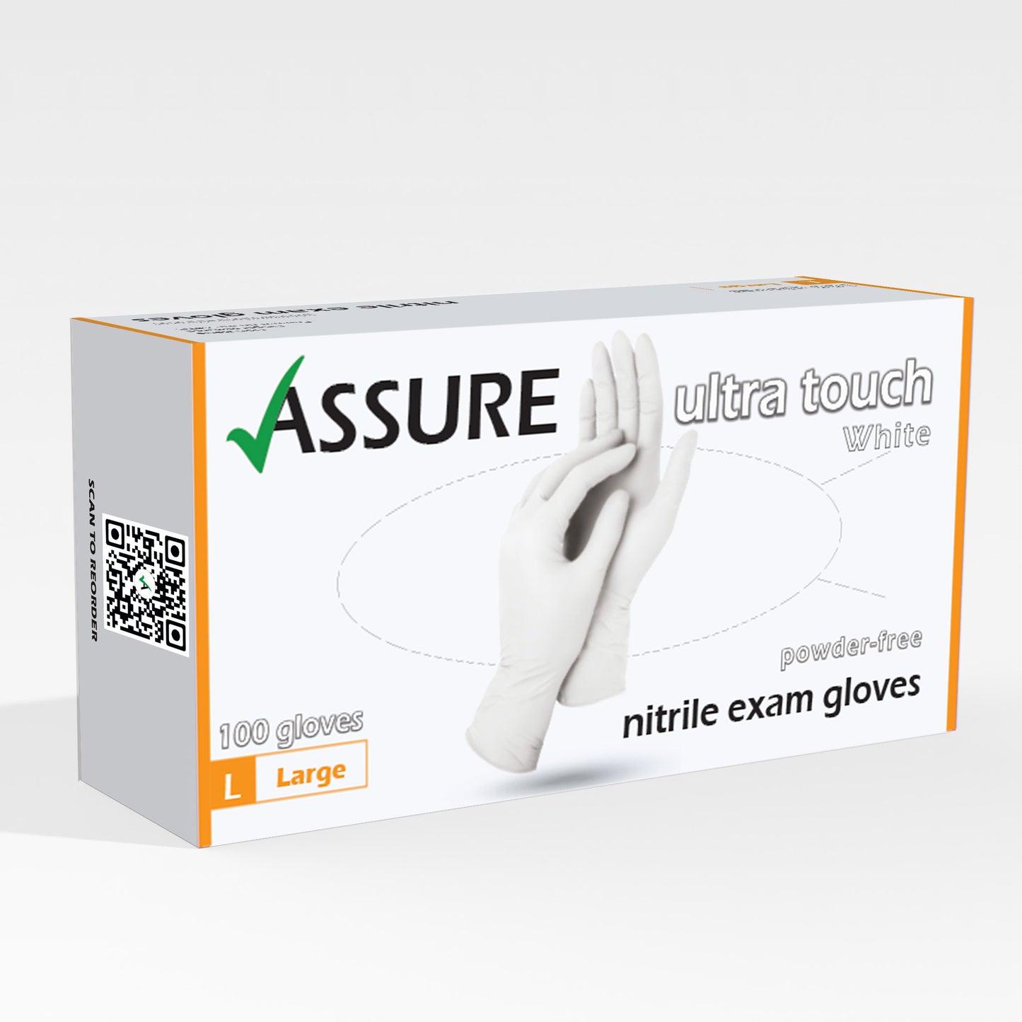 ASSURE White Nitrile Gloves $4.98 per box of 100, 10 boxes per carton