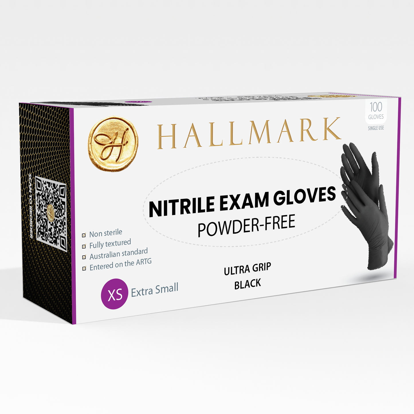Hallmark Premium Black Nitrile Gloves, $6.95 per box of 100, 10 boxes per carton