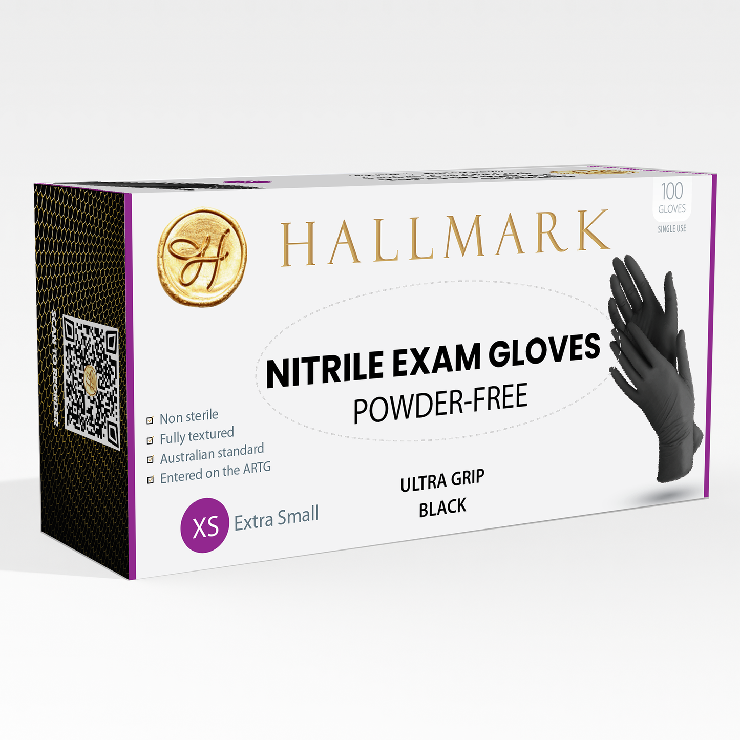 Hallmark Premium Black Nitrile Gloves, $9.50 per box of 100, 10 boxes per carton