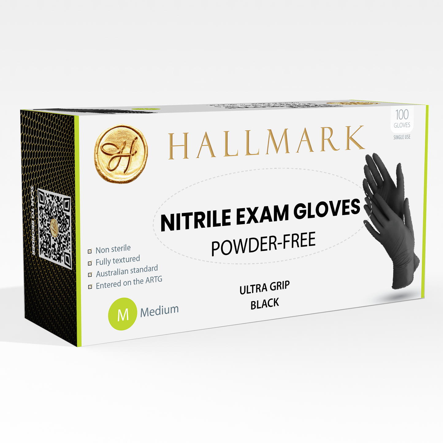 Hallmark Premium Black Nitrile Gloves, $9.50 per box of 100, 10 boxes per carton