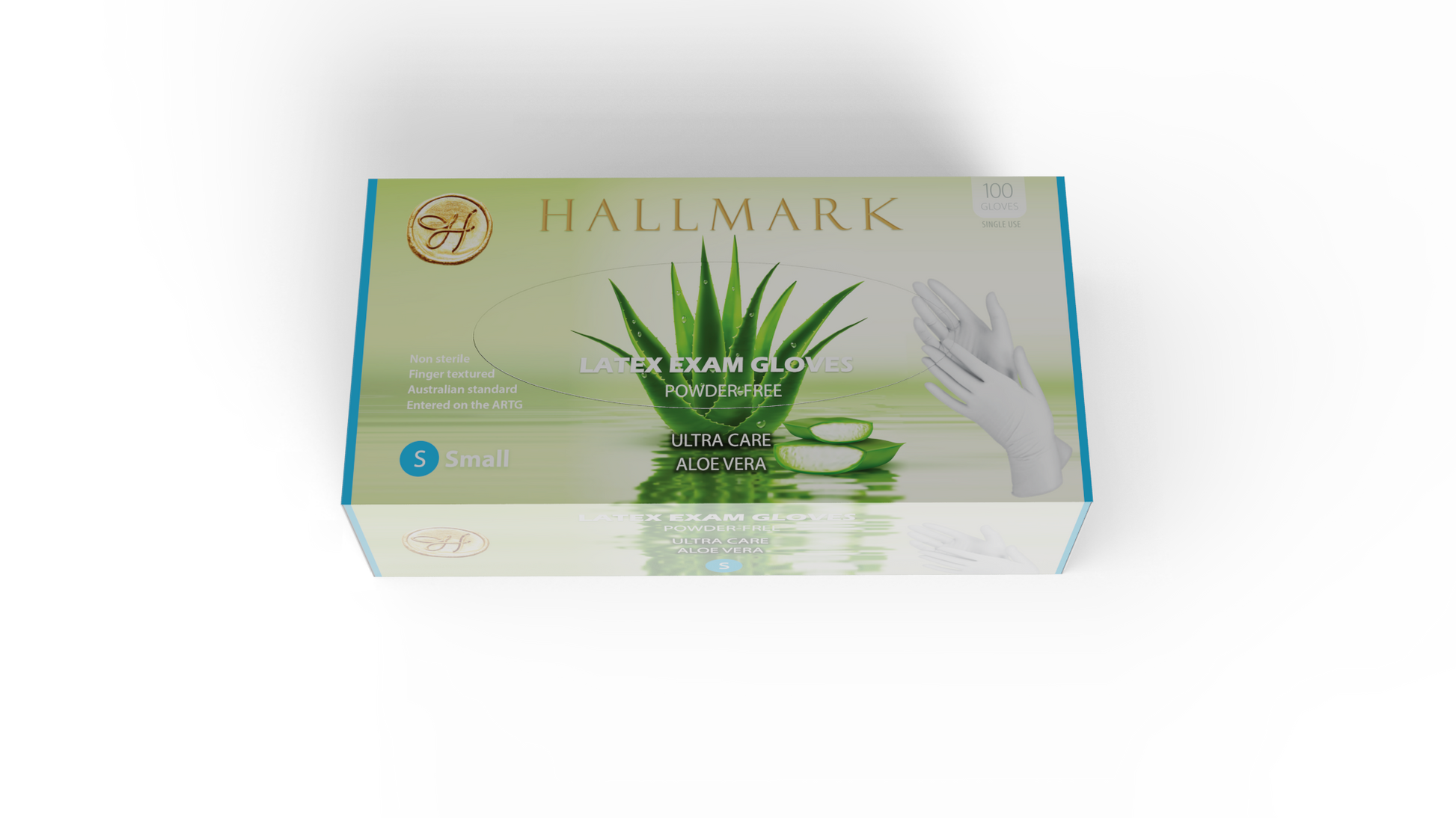 Hallmark Premium latex Gloves with Aloe Vera $5.95 per box inc GST – Apollo Dental Supplies (ABN 16 652 219 522)